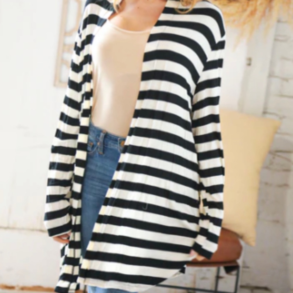 The Black Stripe Cardigan